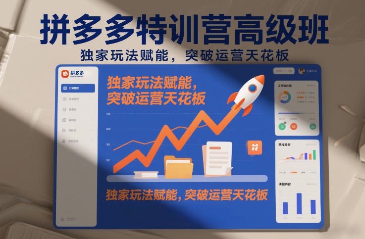 拼多多特训营高阶班，独家玩法赋能，突破运营天花板_持续更新中-课圈