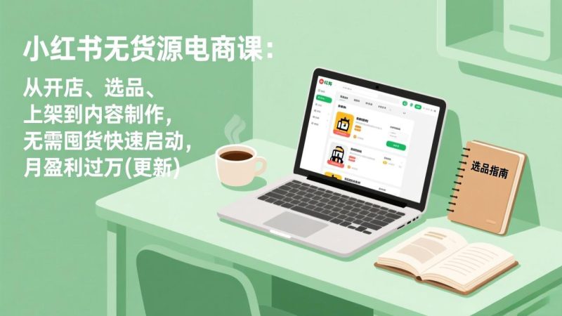 小红书无货源电商课:从开店、选品、上架到内容制作_6月22更新-课圈