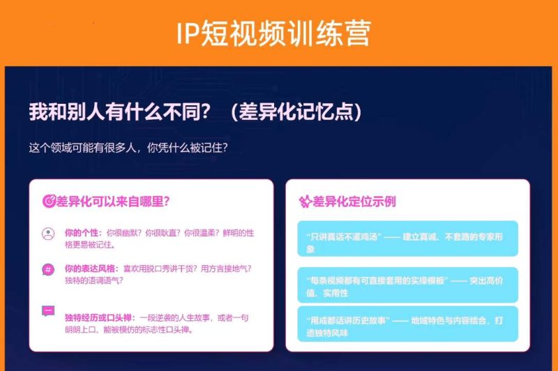橘创社·3天2夜IP短视频流量陪跑课-课圈