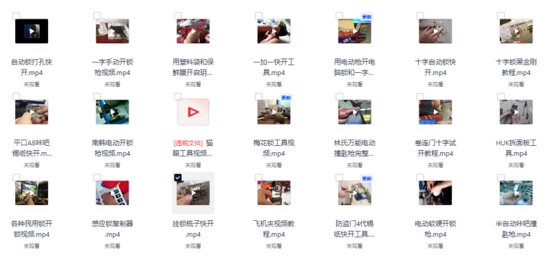 10G全套开锁技术视频教程-课圈