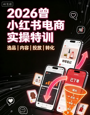 2026小红书电商实操课曾宇主讲从0到1保姆级变现-课圈